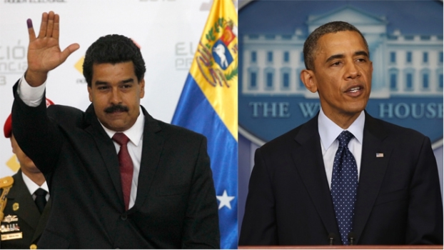 Nicolás Maduro face à Barack Obama